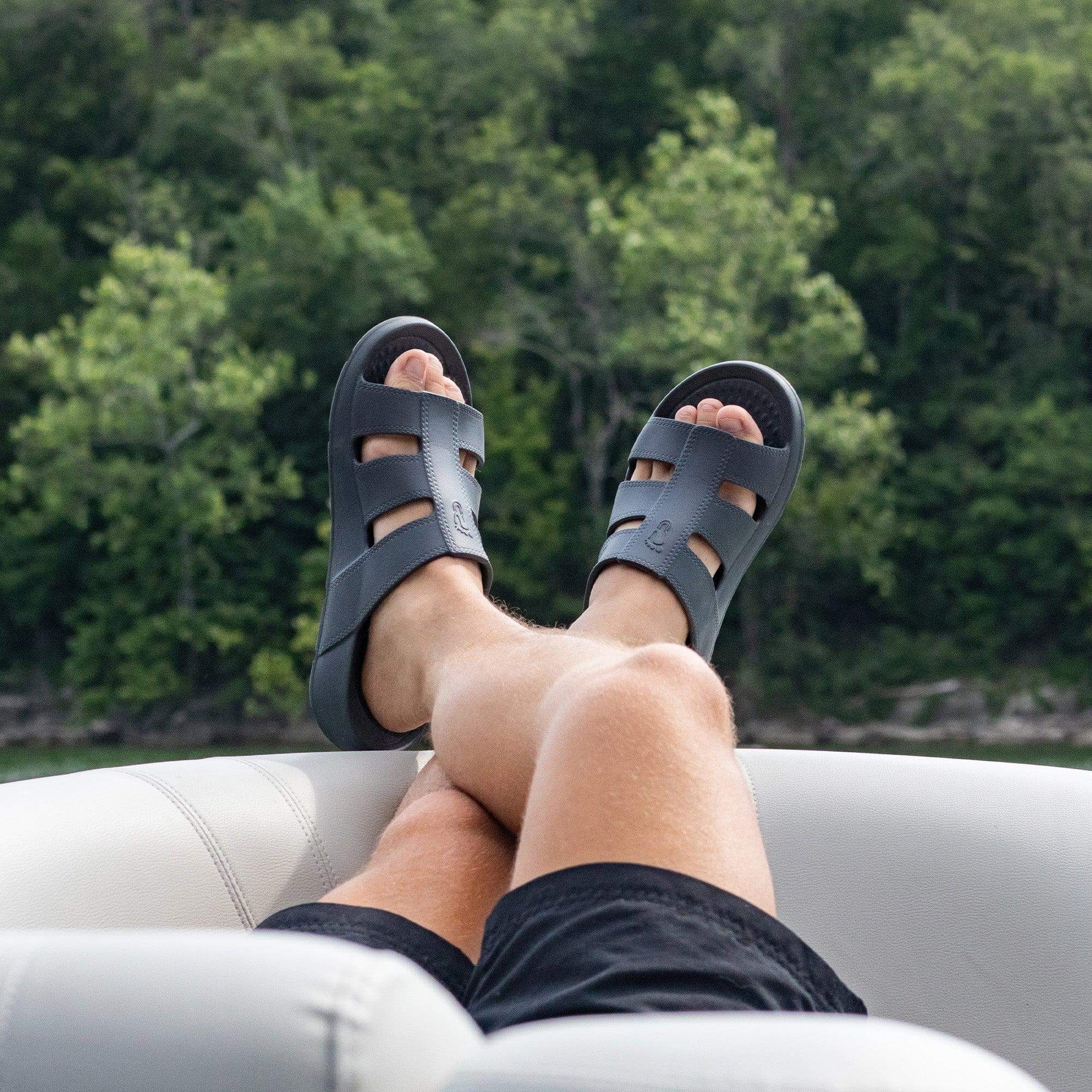 NuuSol Men's Stanley Recovery Slide - The NuuSol Men's Stanley Recovery Slide delivers lightweight comfort, arch support, and easy slip-on recovery. Durable, slip-resistant, and made in the USA. - $44.99