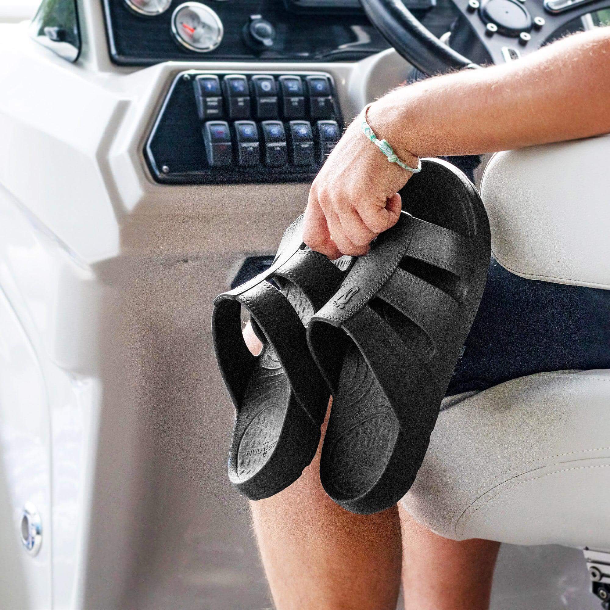 NuuSol Men's Stanley Recovery Slide - The NuuSol Men's Stanley Recovery Slide delivers lightweight comfort, arch support, and easy slip-on recovery. Durable, slip-resistant, and made in the USA. - $44.99