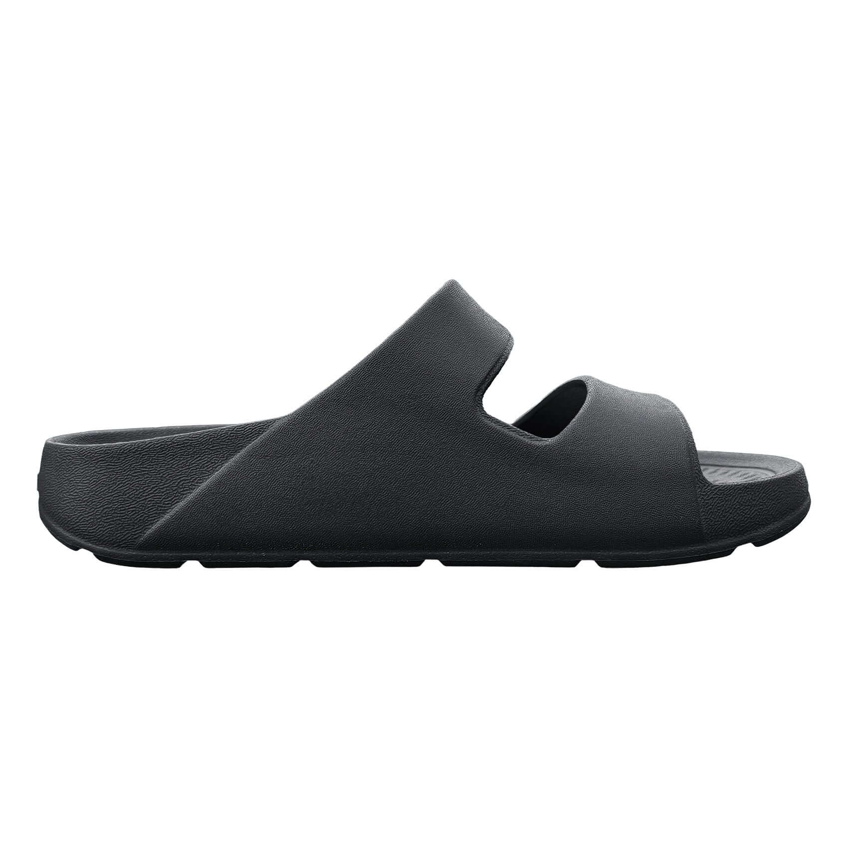 NuuSol Women's Sun Valley Recovery Slide in sleek black design, featuring soft EVASOL foam for comfortable recovery.