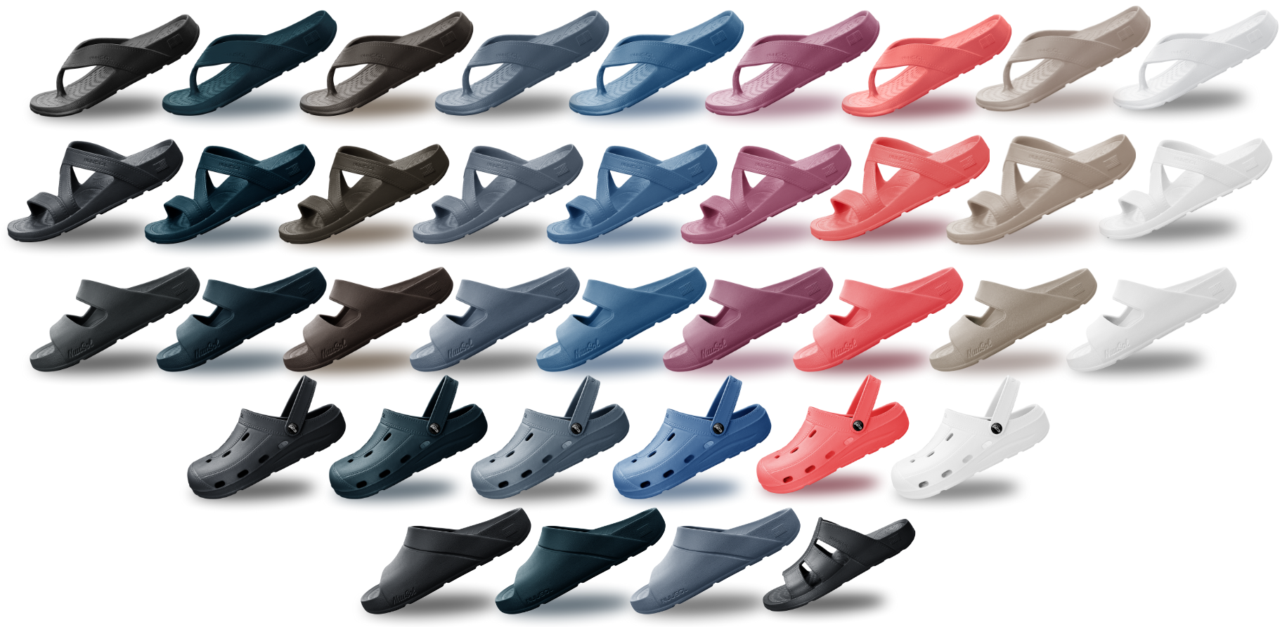 NuuSol-Girls Sitting on Dock Cascade Flip Flops Sky Wine and White